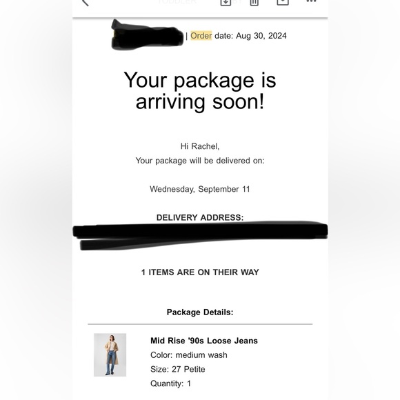 Gap Jeans, size 27 petite. Took tags off too soon, bought September 2024. - Picture 3 of 4